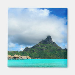 Aimant Station tropicale sur l'aimant carré Bora Bora