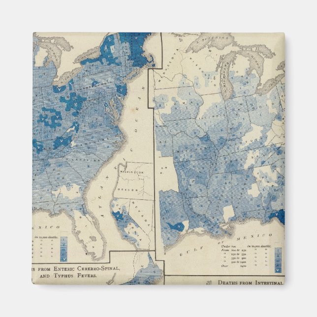 Aimant Statistiques de l'état civil, recensement des État (Devant)