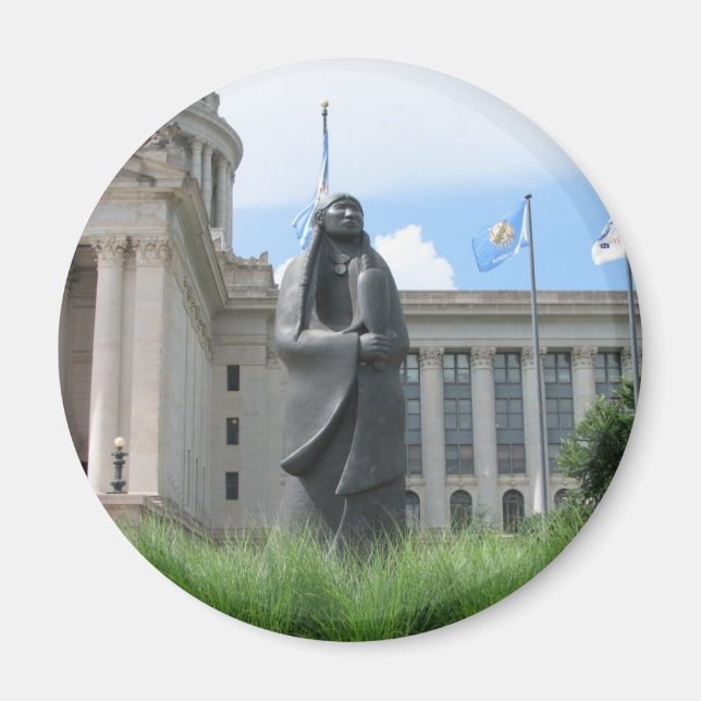 Aimant Statue À Oklahoma State Capital (Devant)