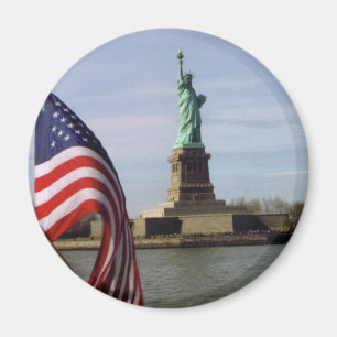 Aimant Statue de la liberté avec le drapeau américain