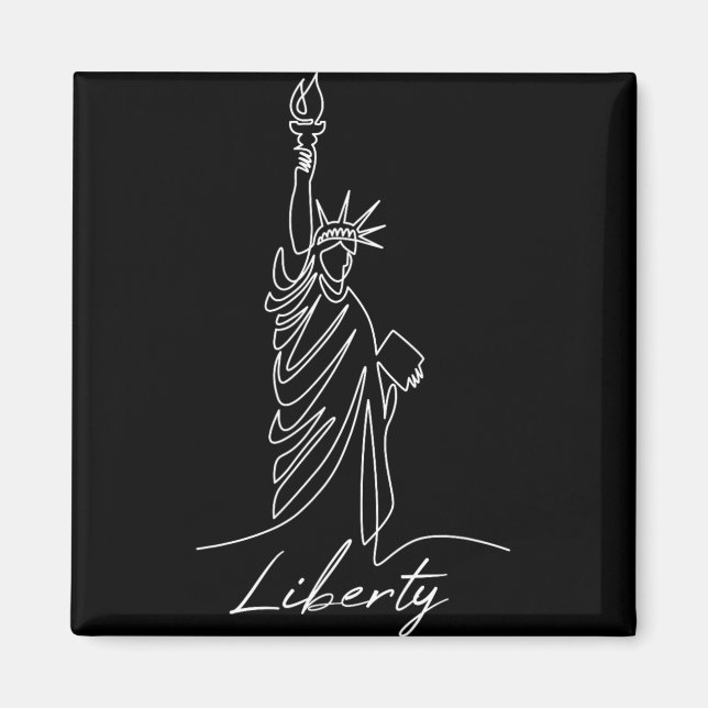 Aimant Statue de la Liberté dessinée à la main en une seu (Devant)