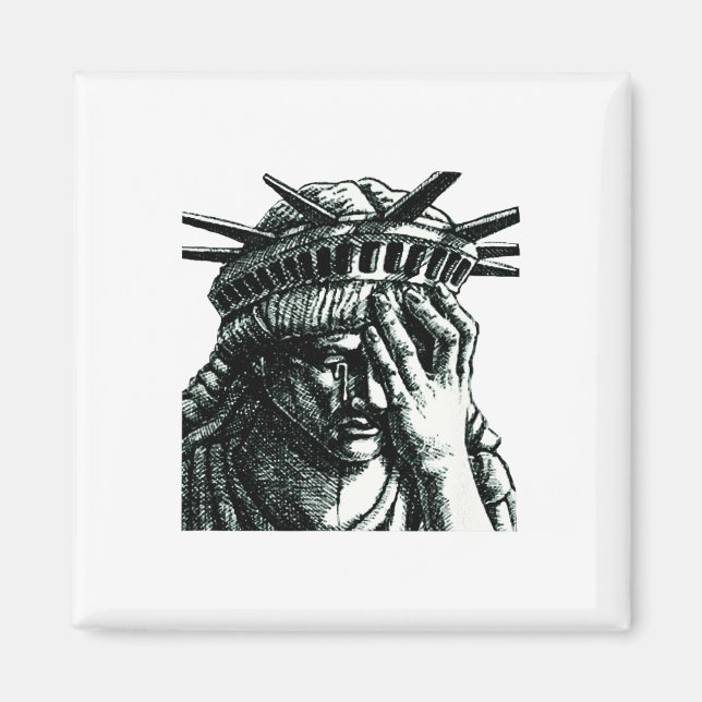 Aimant Statue De La Liberté Pleurant Anti Trump Ne Résist (Devant)