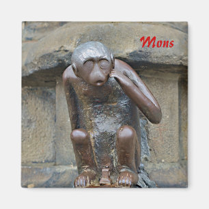 Aimant Statue médiévale de singe sur la Grand Place de Mo
