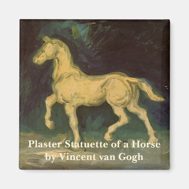 Aimant Statuette en plâtre d'un cheval par Vincent van Go (Devant)
