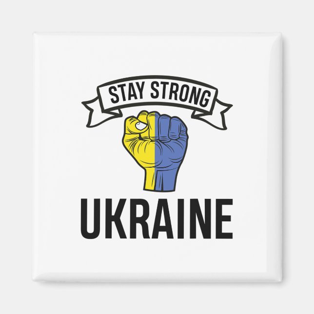 Aimant Stay Strong Ukraine - Peace - Freedom  (Devant)