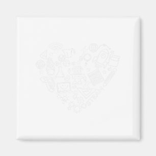 Aimant Steam Heart Shape Stem Enseignant Science Lover By