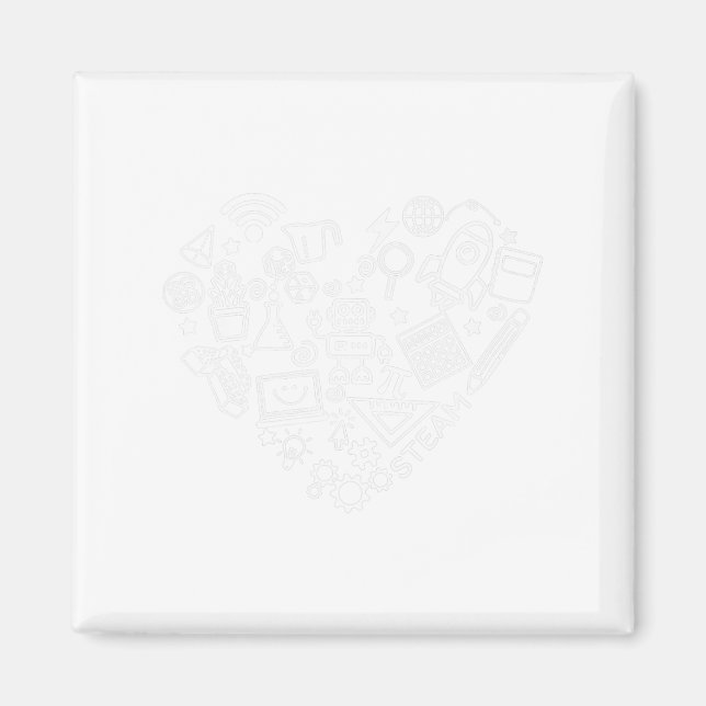 Aimant Steam Heart Shape Stem Enseignant Science Lover By (Devant)