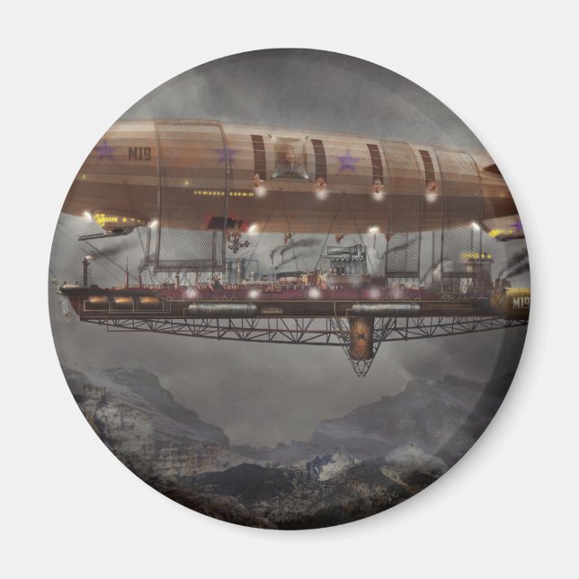 Aimant Steampunk - Dirigeable - Airship Maximus (Devant)