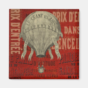 Aimant Steampunk Hot Air Ballon Ride Polices graphiques e