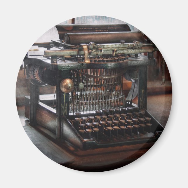 Aimant Steampunk - Machine à écrire - Une machine à écrir (Devant)