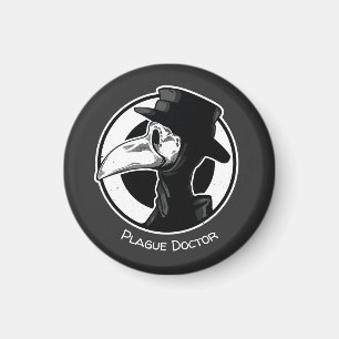 Aimant Steampunk Plague Doctor Bird Mask B/W