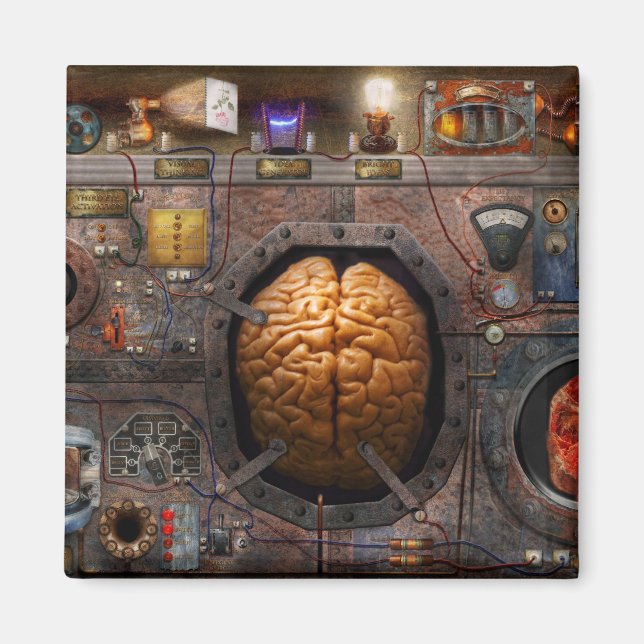 Aimant Steampunk - surcharge d'informations (Devant)