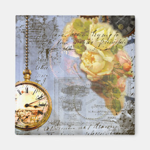 Aimant Steampunk & Yellow Roses