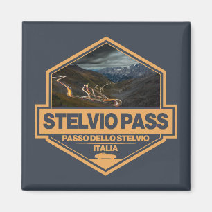 Aimant Stelvio Pass Passo Dello Stelvio Travel Art Badge