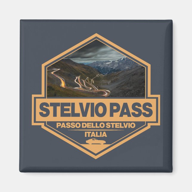 Aimant Stelvio Pass Passo Dello Stelvio Travel Art Badge (Devant)
