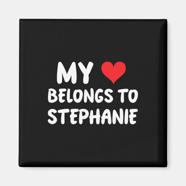 Aimant Stephanie - Mon cœur appartient à Stéphanie - Amou (Devant)