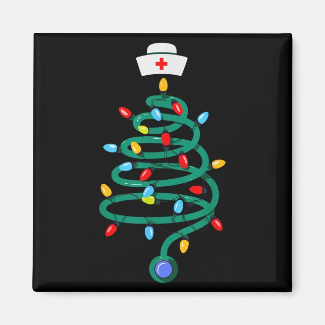 Aimant Stethoscope Arbre de Noël Docteur Infirmière (Devant)