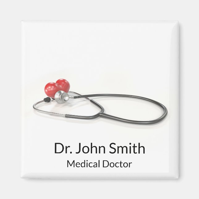 Aimant Stéthoscope avec cœur | Soins médicaux & Santé (Devant)