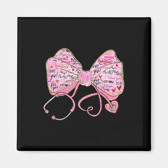 Aimant Stethoscope Coquette Arc Infirmière Amoureux V (Devant)