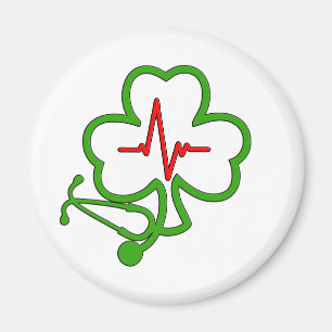 Aimant STÉTHOSCOPE shamrock AVEC HEARTBEAT