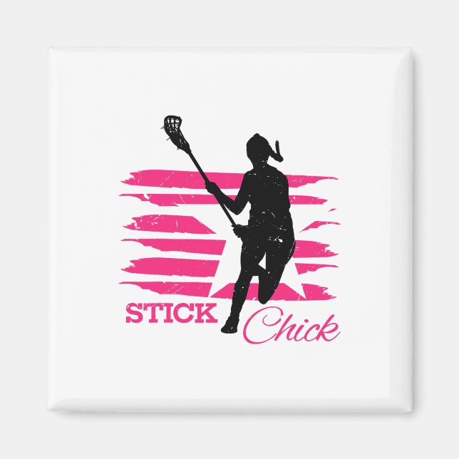 Aimant Stick Chick Womens Lacrosse (Devant)
