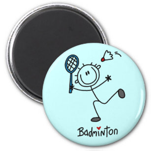 Aimant Stick Figure Badminton T-shirts et cadeaux