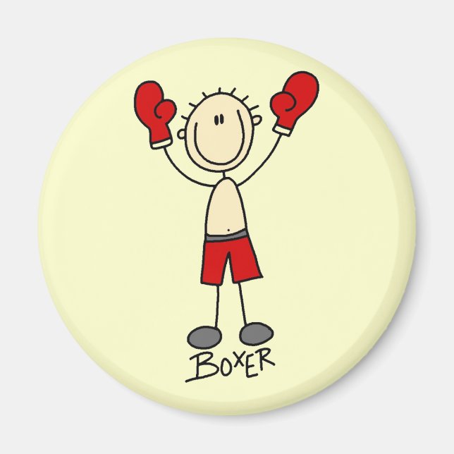 Aimant Stick Figure Boxing T-shirts et cadeaux (Devant)