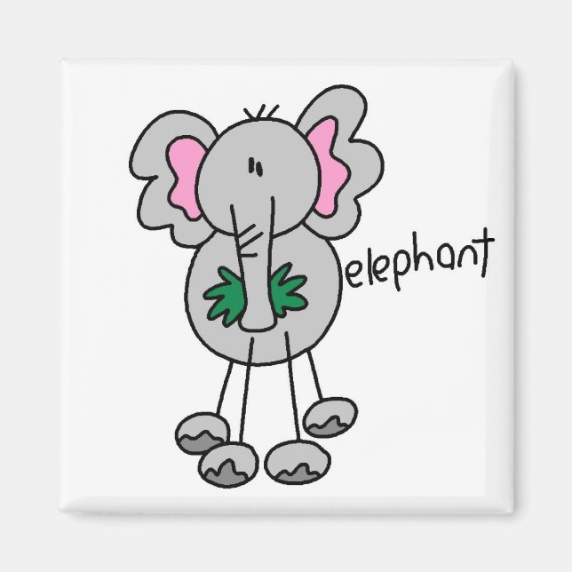 Aimant Stick Figure Elephant Tshirts et cadeaux (Devant)