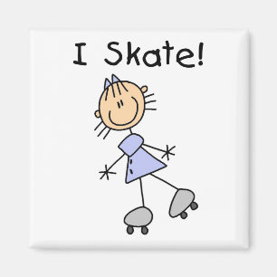 Aimant Stick Figure I Tshirts et cadeaux de patinage