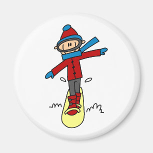 Aimant Stick Figure Snowboard