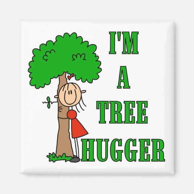 Aimant Stick Figure Tree Hugger T-shirts et cadeaux (Devant)