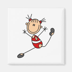 Aimant Stick Girl Gymnast Tshirts et cadeaux