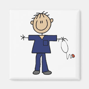 Aimant Stick mâle Figure Infirmière Peau moyenne