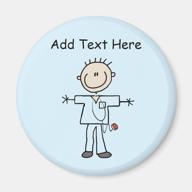 Aimant Stick mâle Figure Infirmière T-shirts et cadeaux (Devant)