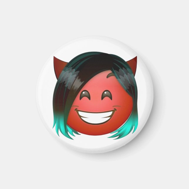 Aimant : Sticker Emoji Diable Ludique (Devant)