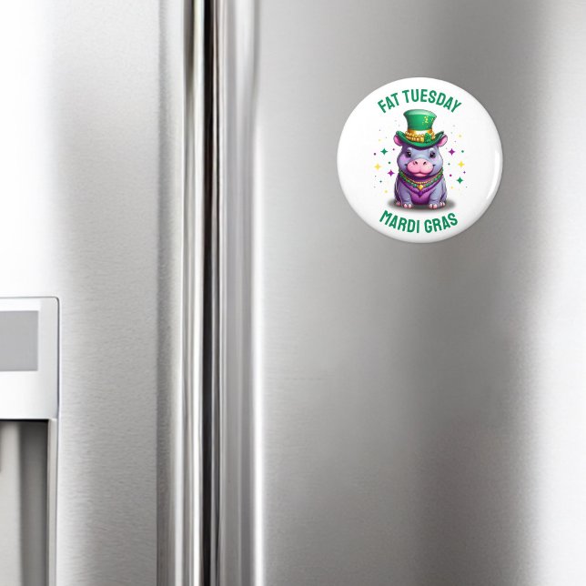 Aimant Sticker en gros Mardi Gras Mardi Hippo (Créateur téléchargé)