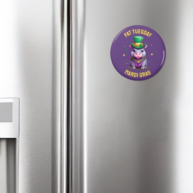 Aimant Sticker en gros Mardi Gras Mardi Hippo (Créateur téléchargé)