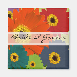 Aimant Stickers de mariage Gerber Daisy ou Personnaliser