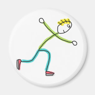 Aimant Stickman de patinage sur glace