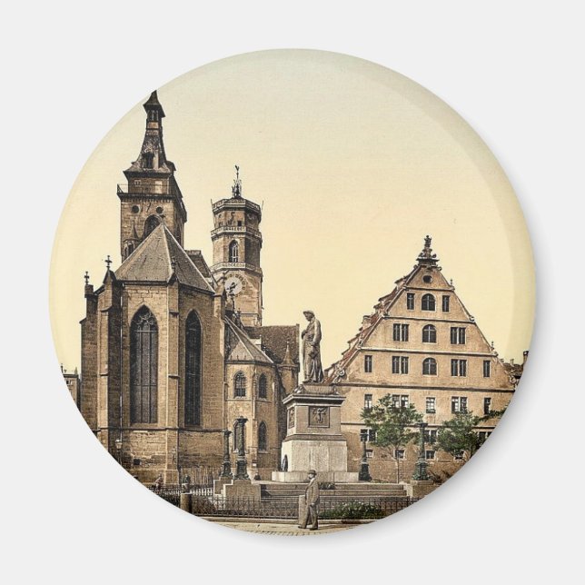 Aimant Stiftkirche, Stuttgart, Wurtemburg, Allemagne rare (Devant)