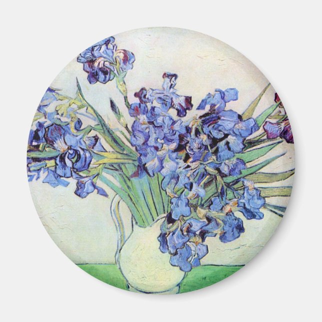 Aimant Still Life Vase with Irises by Vincent van Gogh (Devant)