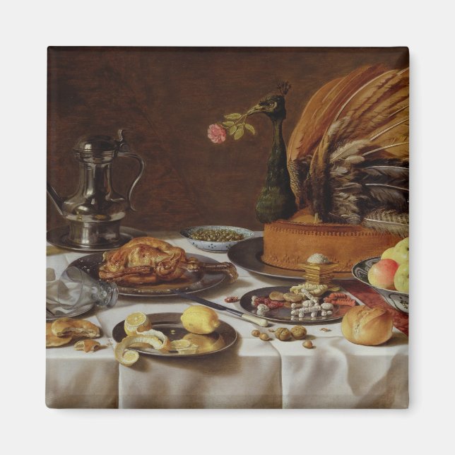 Aimant Still Life with a Peacock Pie, 1627 (Devant)