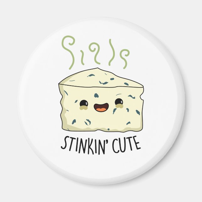 Aimant Stinkin Cute Funky Cheese Pun (Devant)