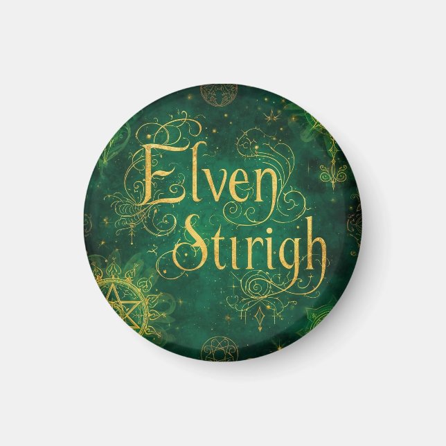 Aimant Stirigh elfique – Sigils en vert (Devant)