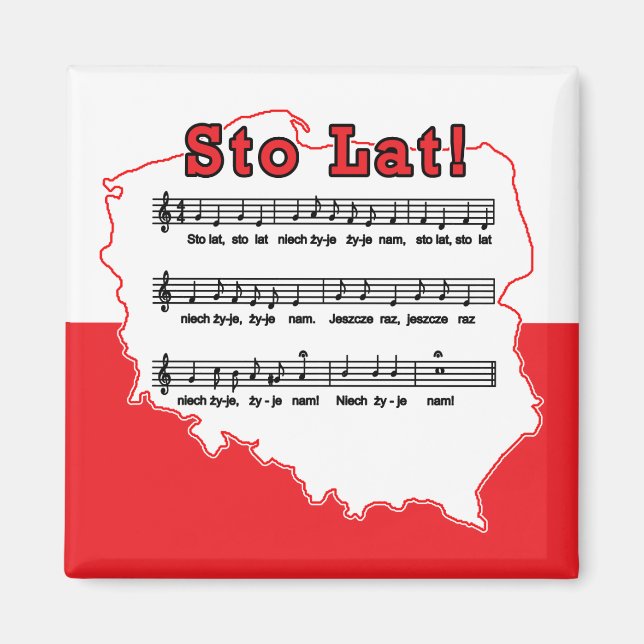Aimant Sto Lat ! Carte de la chanson polonaise (Devant)