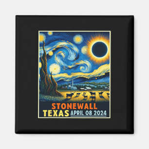 Aimant Stonewall Texas Total Solar Eclipse 2024 Starry Ni