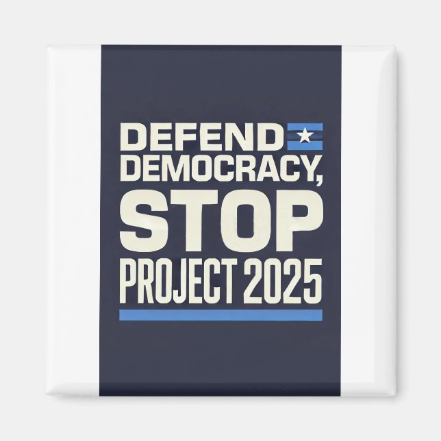 Aimant Stop Project 2025 - Défendre la démocratie - Vote  (Devant)