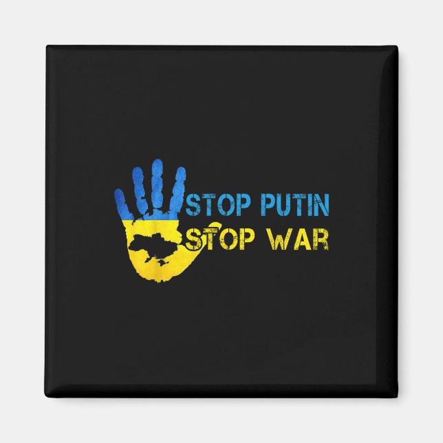 Aimant Stop Putin Stop War Support Ukraine I Stand With U (Devant)