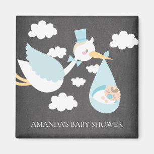 Aimant Stork Boys Baby shower Favoriser l'aimant