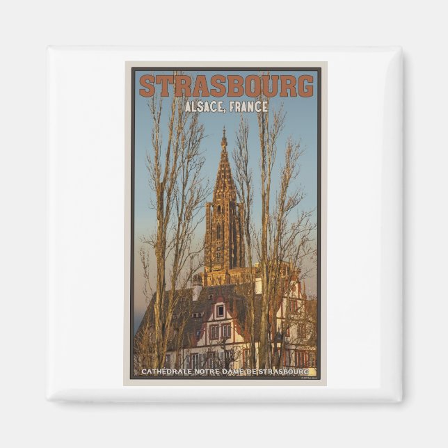 Aimant Strasbourg - Cathédrale et Arbres (Devant)